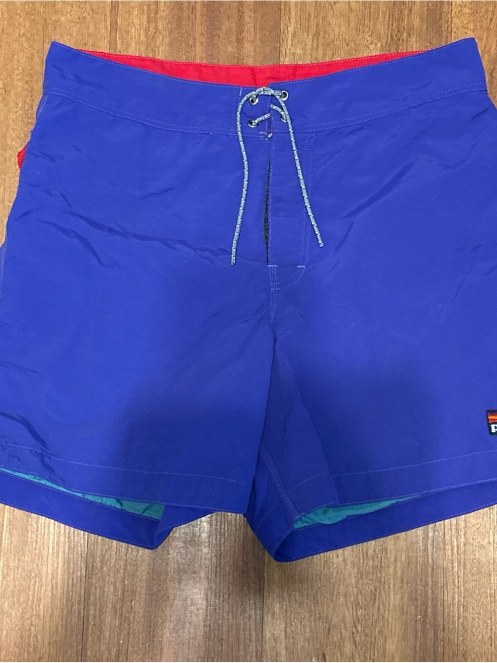 Vintage Patagonia Board Shorts Men’s 32 Blue Red Surf Swim Trunks Made Jamaica